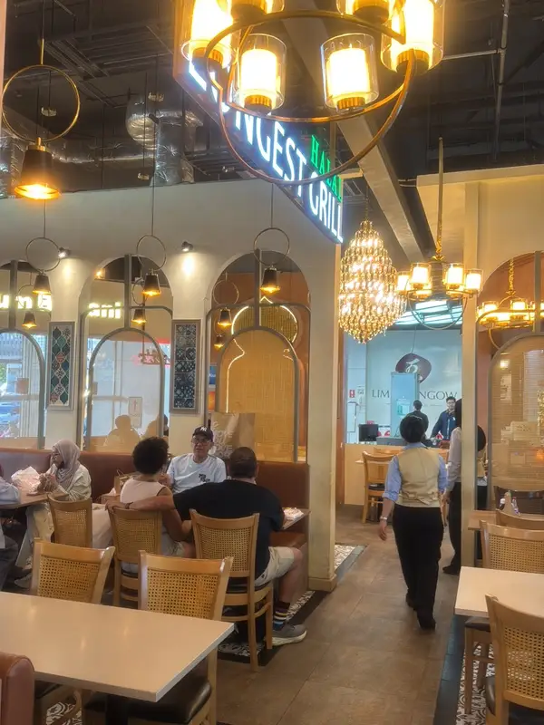 Arched dining room with chandeliers