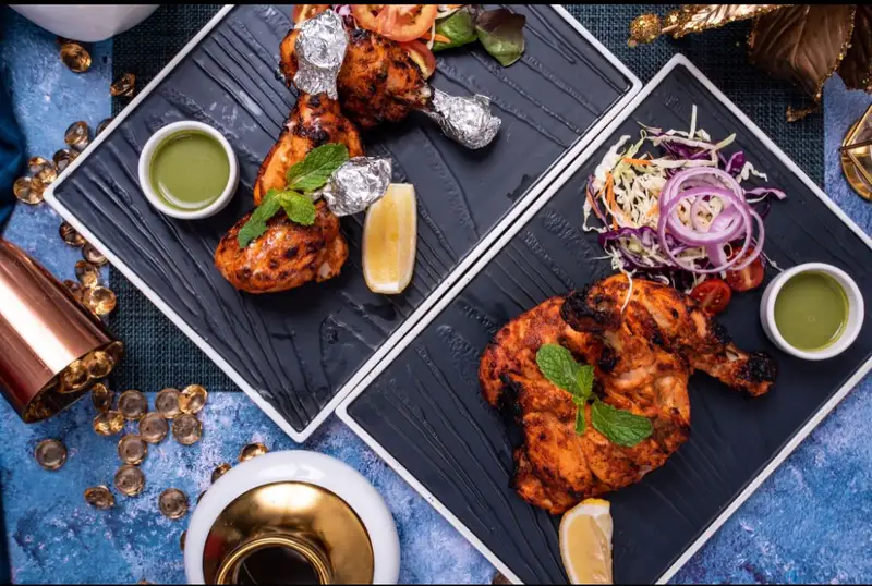 Tandoori chicken with mint chutney